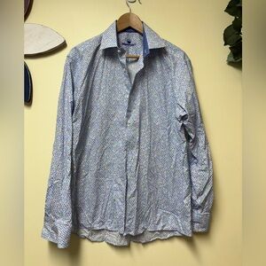 Bertigo 100% Cotton Colorful Long Sleeve Dress Shirt - Size Large